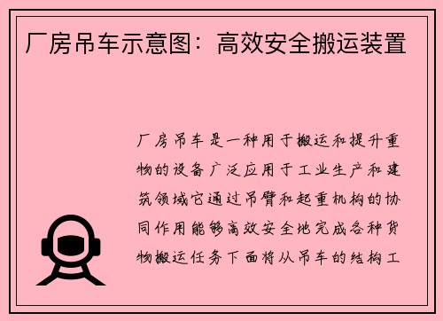 厂房吊车示意图：高效安全搬运装置